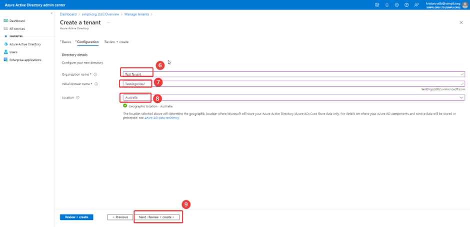 Create Tenant Step 4